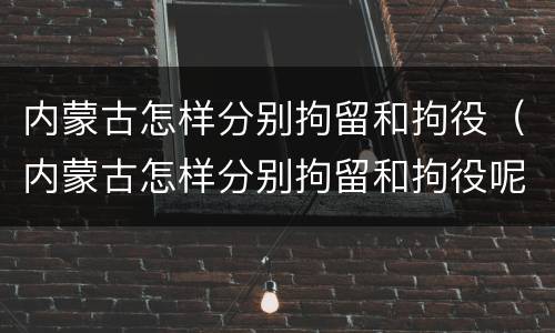 内蒙古怎样分别拘留和拘役（内蒙古怎样分别拘留和拘役呢）