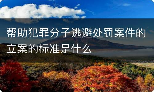 帮助犯罪分子逃避处罚案件的立案的标准是什么