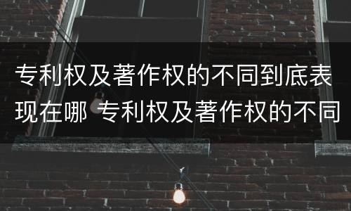 专利权及著作权的不同到底表现在哪 专利权及著作权的不同到底表现在哪几方面