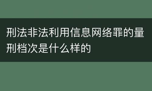 刑法非法利用信息网络罪的量刑档次是什么样的