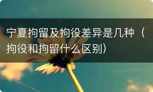宁夏拘留及拘役差异是几种（拘役和拘留什么区别）