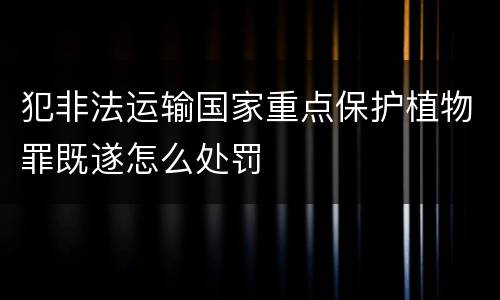 犯非法运输国家重点保护植物罪既遂怎么处罚