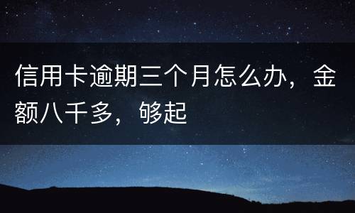 信用卡逾期三个月怎么办，金额八千多，够起