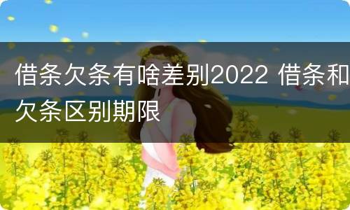 借条欠条有啥差别2022 借条和欠条区别期限