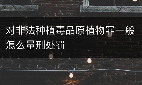 对非法种植毒品原植物罪一般怎么量刑处罚