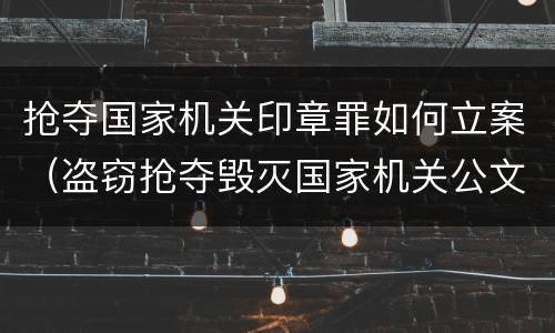 抢夺国家机关印章罪如何立案（盗窃抢夺毁灭国家机关公文证件印章罪）