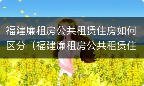 福建廉租房公共租赁住房如何区分（福建廉租房公共租赁住房如何区分小区）