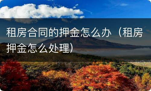 租房合同的押金怎么办（租房押金怎么处理）