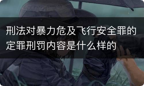 刑法对暴力危及飞行安全罪的定罪刑罚内容是什么样的