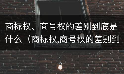 商标权、商号权的差别到底是什么（商标权,商号权的差别到底是什么）