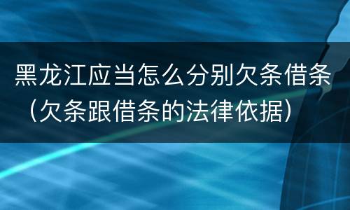 黑龙江应当怎么分别欠条借条（欠条跟借条的法律依据）