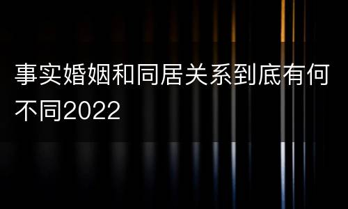 事实婚姻和同居关系到底有何不同2022
