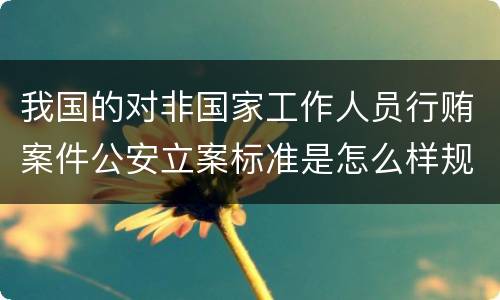 我国的对非国家工作人员行贿案件公安立案标准是怎么样规定