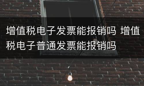 增值税电子发票能报销吗 增值税电子普通发票能报销吗