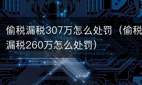 偷税漏税307万怎么处罚（偷税漏税260万怎么处罚）