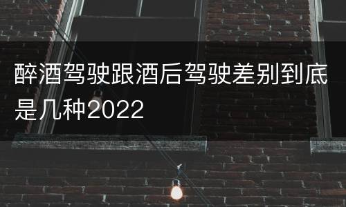 醉酒驾驶跟酒后驾驶差别到底是几种2022