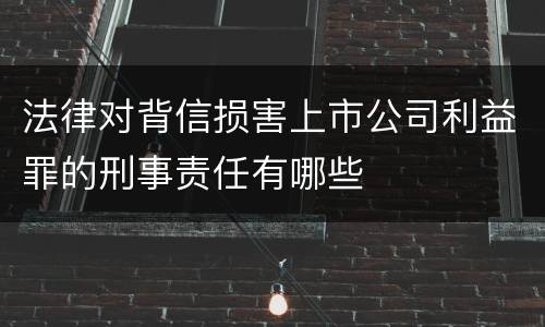 法律对背信损害上市公司利益罪的刑事责任有哪些