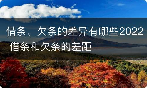 借条、欠条的差异有哪些2022 借条和欠条的差距