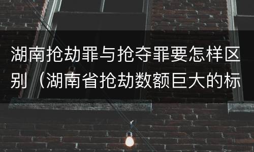 湖南抢劫罪与抢夺罪要怎样区别（湖南省抢劫数额巨大的标准）