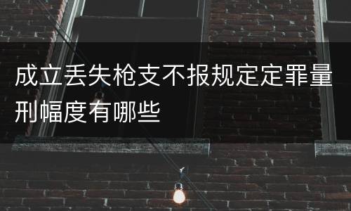 成立丢失枪支不报规定定罪量刑幅度有哪些
