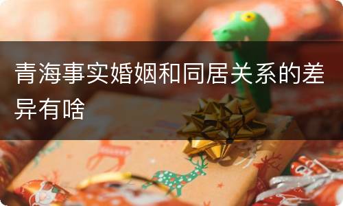 青海事实婚姻和同居关系的差异有啥