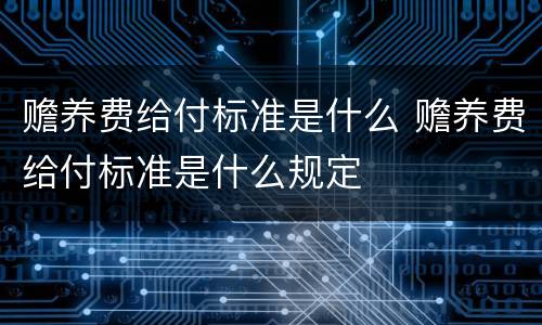 赡养费给付标准是什么 赡养费给付标准是什么规定
