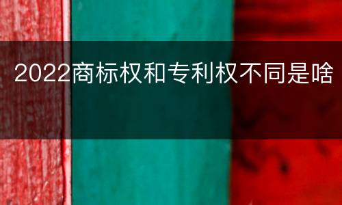 2022商标权和专利权不同是啥