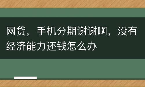 网贷，手机分期谢谢啊，没有经济能力还钱怎么办