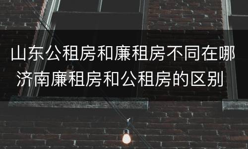 山东公租房和廉租房不同在哪 济南廉租房和公租房的区别