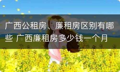 广西公租房、廉租房区别有哪些 广西廉租房多少钱一个月
