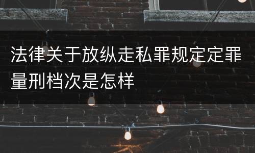 法律关于放纵走私罪规定定罪量刑档次是怎样