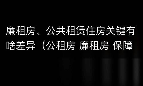 廉租房、公共租赁住房关键有啥差异（公租房 廉租房 保障性住房区别）