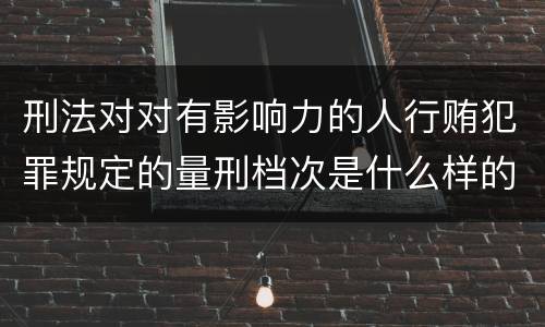 刑法对对有影响力的人行贿犯罪规定的量刑档次是什么样的