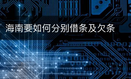 海南要如何分别借条及欠条