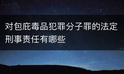 对包庇毒品犯罪分子罪的法定刑事责任有哪些