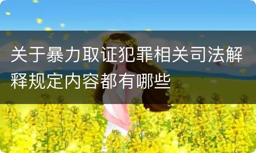 关于暴力取证犯罪相关司法解释规定内容都有哪些