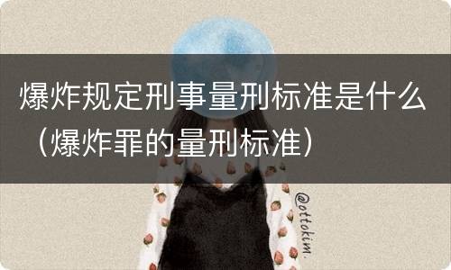 爆炸规定刑事量刑标准是什么（爆炸罪的量刑标准）