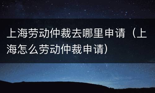 上海劳动仲裁去哪里申请（上海怎么劳动仲裁申请）
