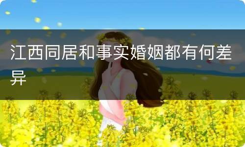 江西同居和事实婚姻都有何差异