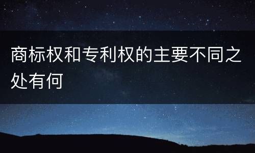 商标权和专利权的主要不同之处有何