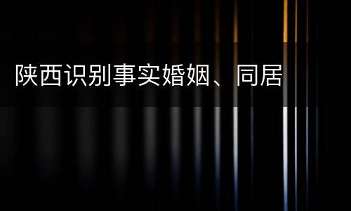 陕西识别事实婚姻、同居