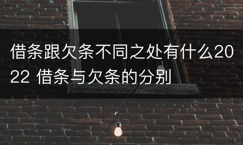 借条跟欠条不同之处有什么2022 借条与欠条的分别