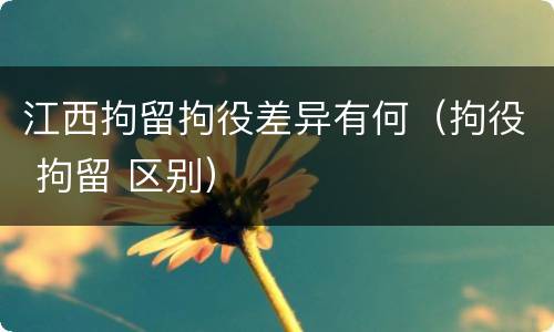 江西拘留拘役差异有何（拘役 拘留 区别）