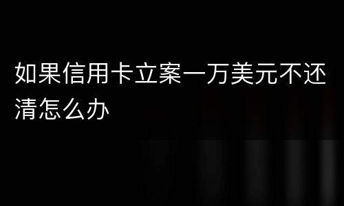 如果信用卡立案一万美元不还清怎么办
