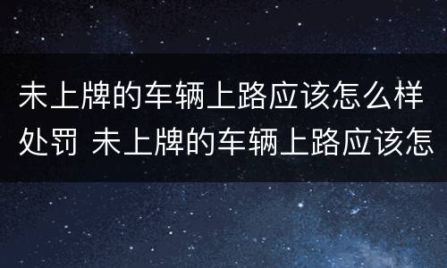 未上牌的车辆上路应该怎么样处罚 未上牌的车辆上路应该怎么样处罚呢