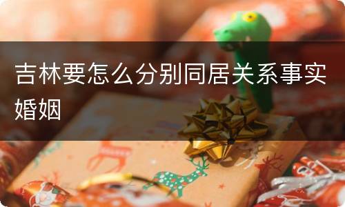 吉林要怎么分别同居关系事实婚姻