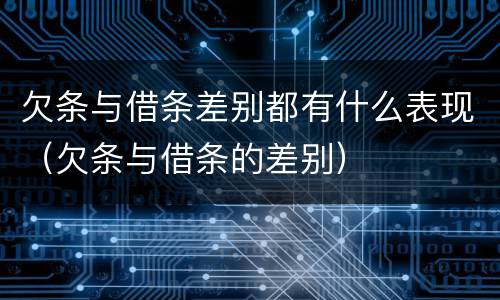 欠条与借条差别都有什么表现（欠条与借条的差别）