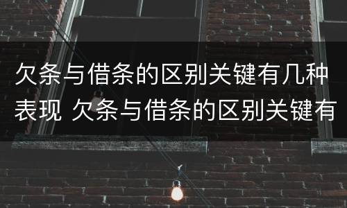 欠条与借条的区别关键有几种表现 欠条与借条的区别关键有几种表现形式