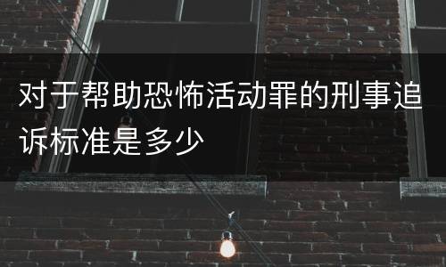 对于帮助恐怖活动罪的刑事追诉标准是多少