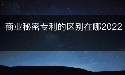 商业秘密专利的区别在哪2022